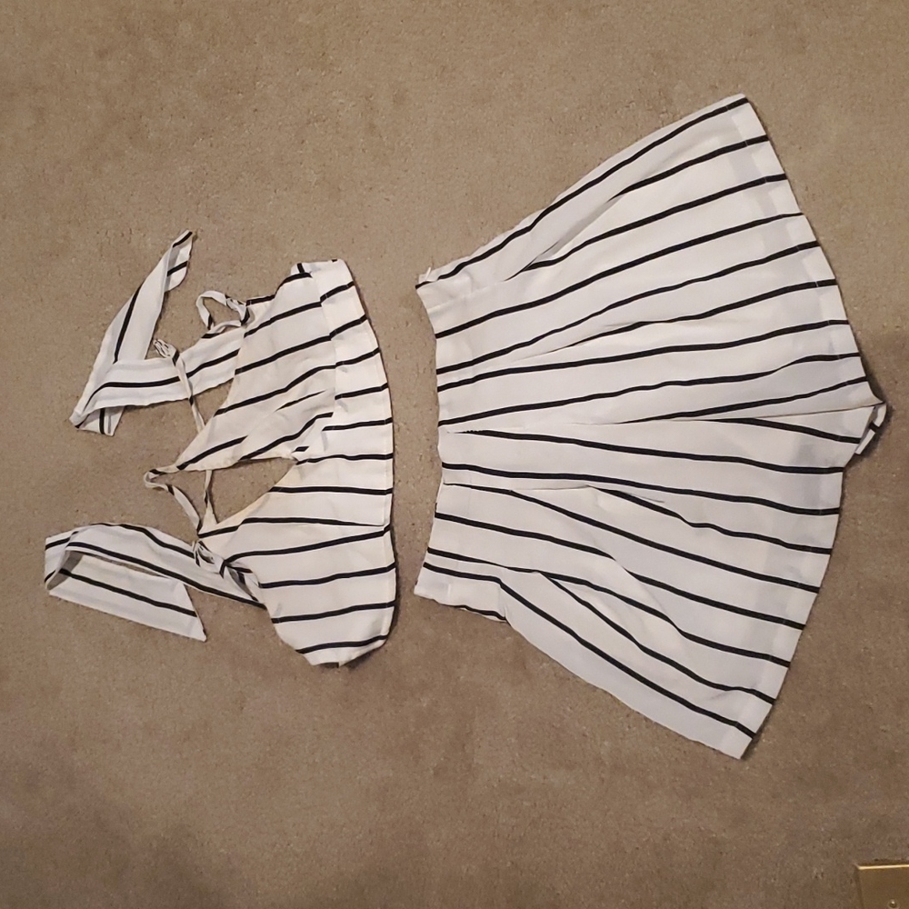 🌿 Striped shorts set